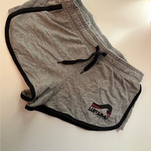 Surf style Gray Athletic Shorts with Black Trim